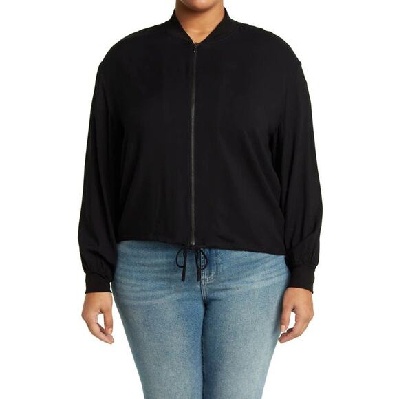 MELROSE AND MARKET Drawstring Bomber In Black NWOT Sz XL $45 1869 - Picture 3 of 5